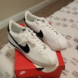 BNIB, Nike Classic White and Black Cortez Sneakers